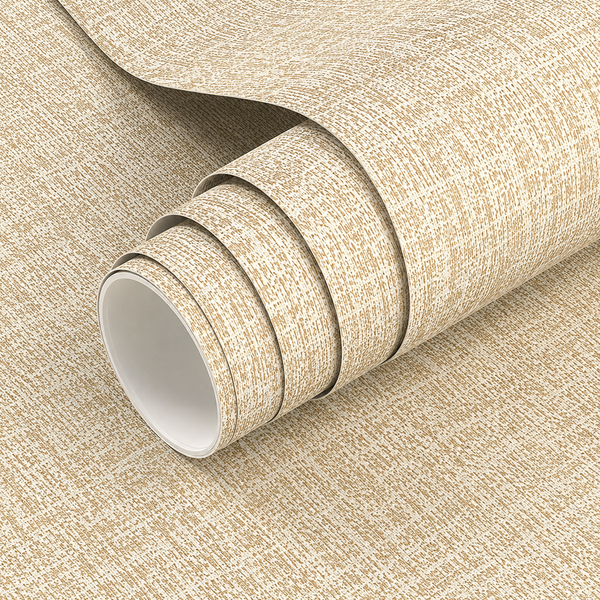 Zelfklevend behang - Linnen Beige - 60 cm x 10 m
