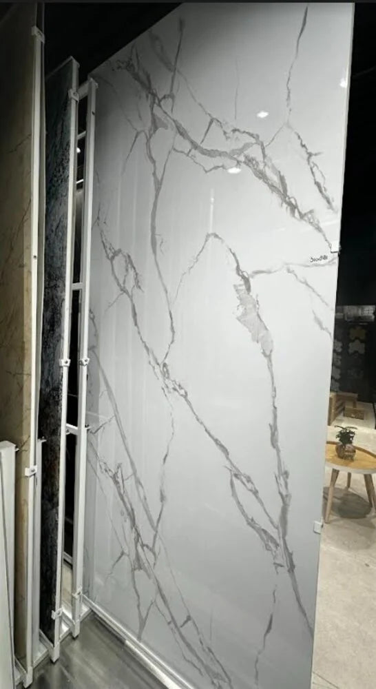 PVC Marmer Plaat - White Marmer - Hoogglans - 280 x 120 cm - afbeelding 2