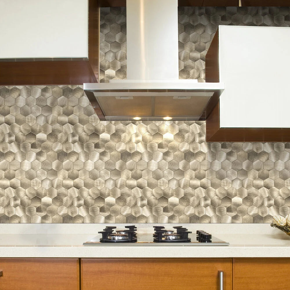 Zelfklevende tegels - Hexagon Gold - 29 x 28,8 cm - afbeelding 7