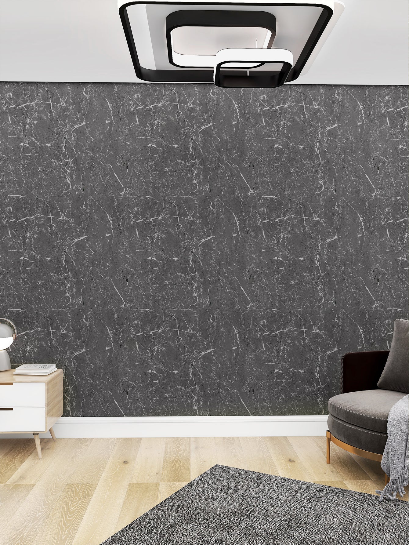 Zelfklevend behang - Grey Marmer - 60 cm x 10 m - afbeelding 5