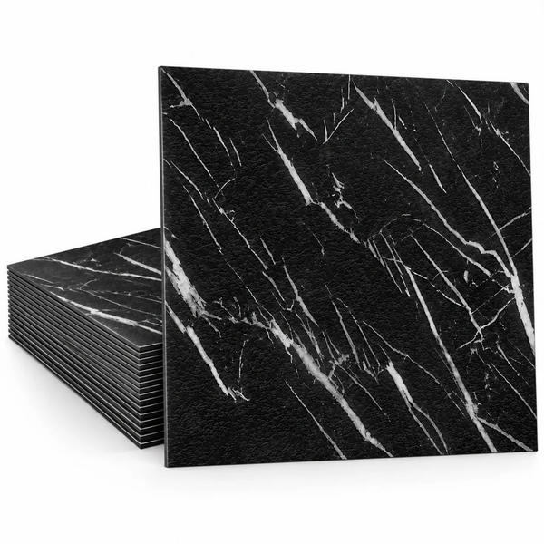 Zelfklevende Vloertegels - Calacatta Black - 30,5 x 30,5 cm