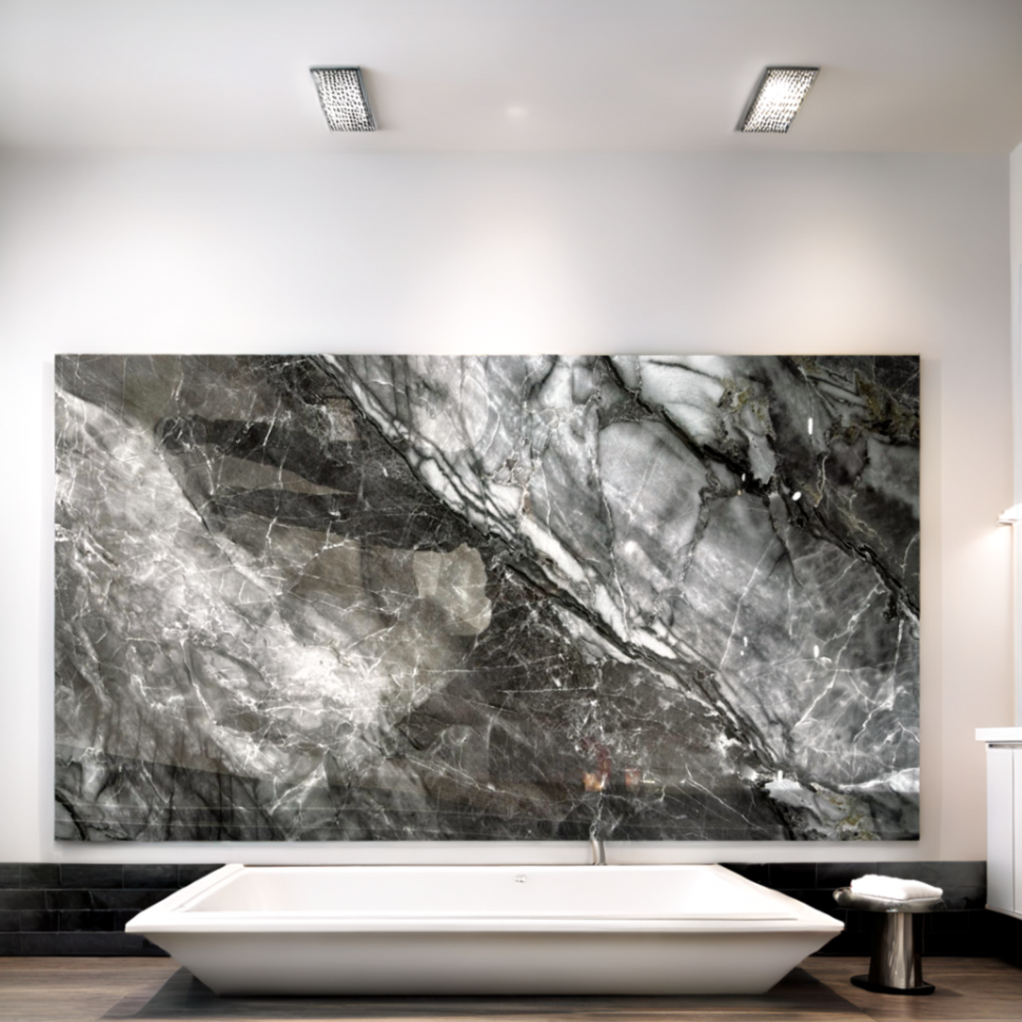 PVC Marmer Plaat - Marbella Grey - Hoogglans - 280 x 120 cm - afbeelding 3