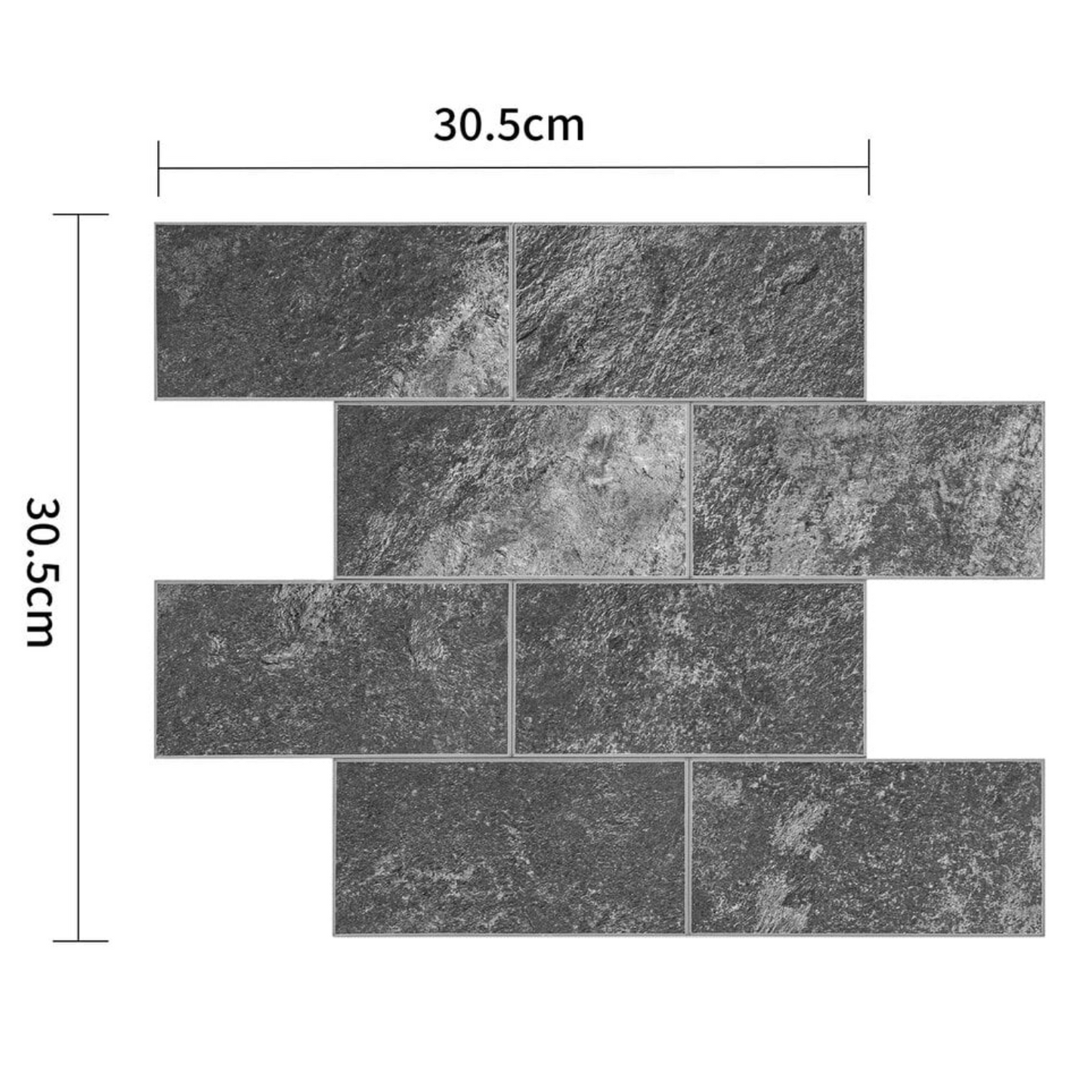 Zelfklevende tegels - Bricked Antraciet - 30,5 x 30,5 cm - afbeelding 5