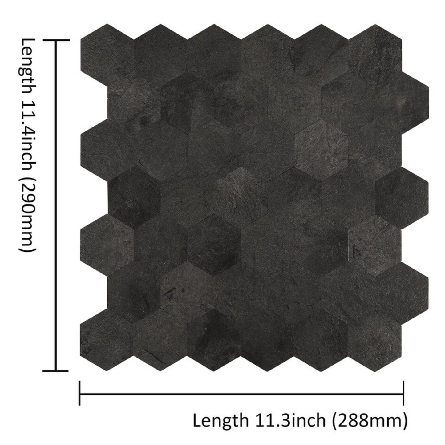 Zelfklevende tegels - Hexagon Antraciet - 29 x 28,8 cm - afbeelding 6