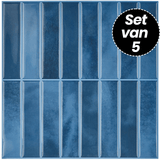 Plaktegels – Deep Blue - 25,4 cm x 25,4 cm - Set van 5