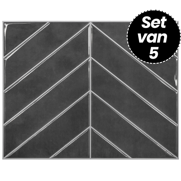 Plaktegels – Warsaw Visgraat - 29 cm x 22,9 cm - Set van 5