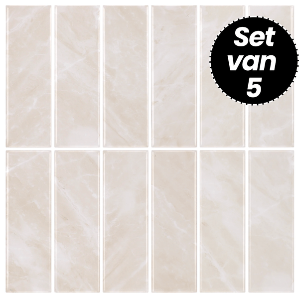 Plaktegels – Cairo Beige - 30,5 x 30,5 cm - Set van 5