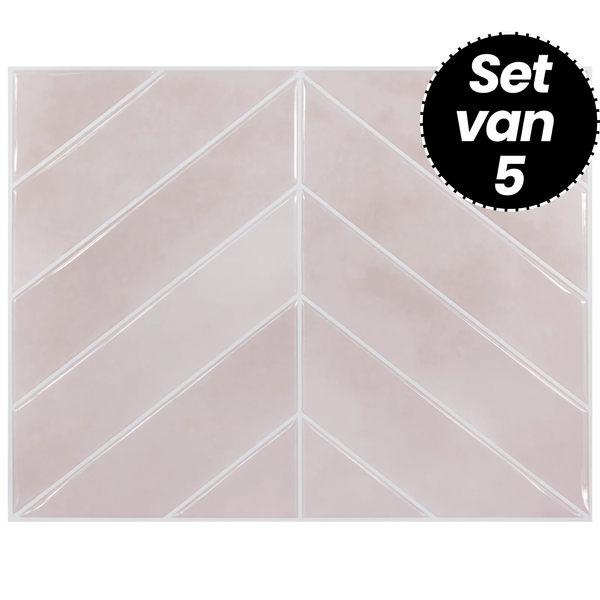 Plaktegels – Venice Visgraat - 29 cm x 22,9 cm - Set van 5