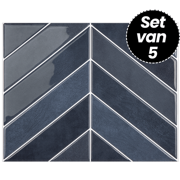 Plaktegels – Monaco Visgraat - 29 cm x 22,9 cm - Set van 5