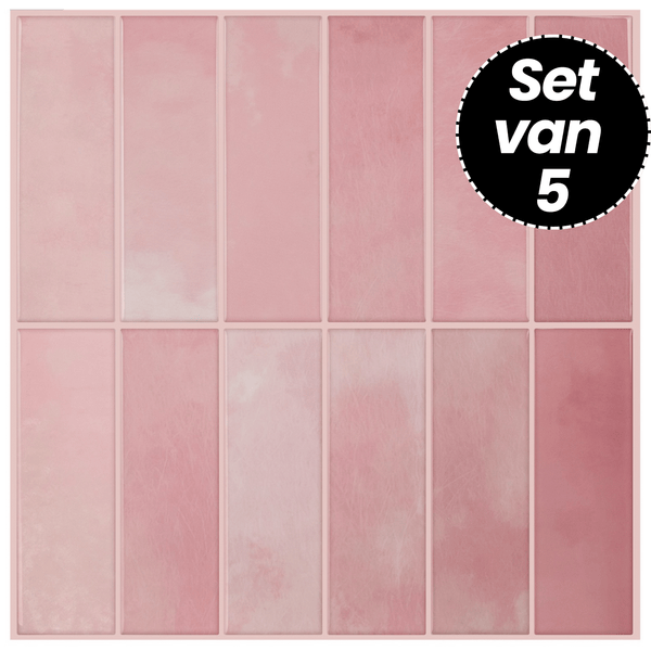 Plaktegels – Cherry Pink - 30,5 x 30,5 cm - Set van 5