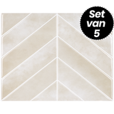 Plaktegels – Sevilla Visgraat - 29 cm x 22,9 cm - Set van 5