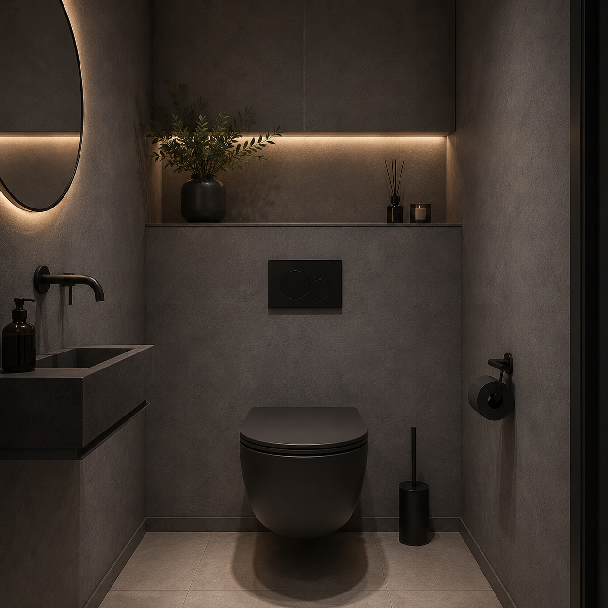 Zelfklevend behang - Dark Cement - 60 cm x 10 m