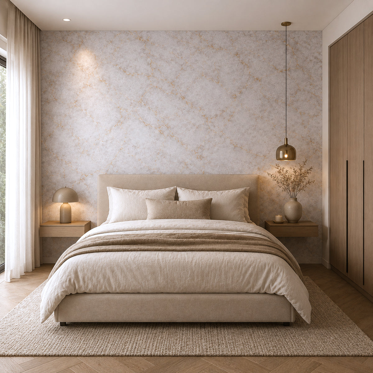 Zelfklevend behang - Athene Marmer - 60 cm x 10 m - Mat