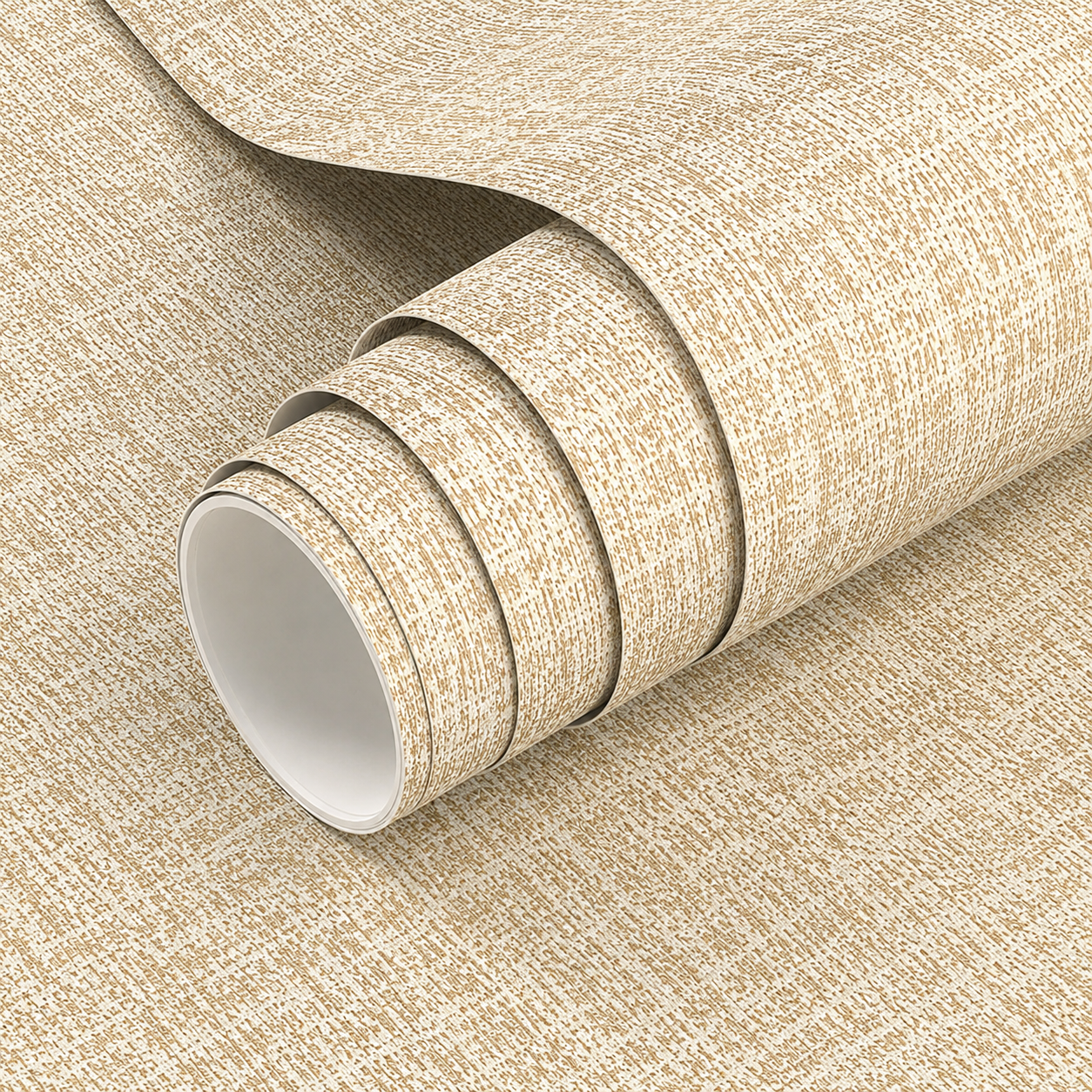 Zelfklevend behang - Linnen Beige - 60 cm x 10 m