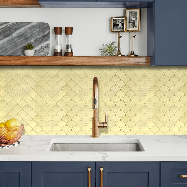 Zelfklevende tegels - Shells Gold - 26,6 x 26,6 cm - afbeelding 2