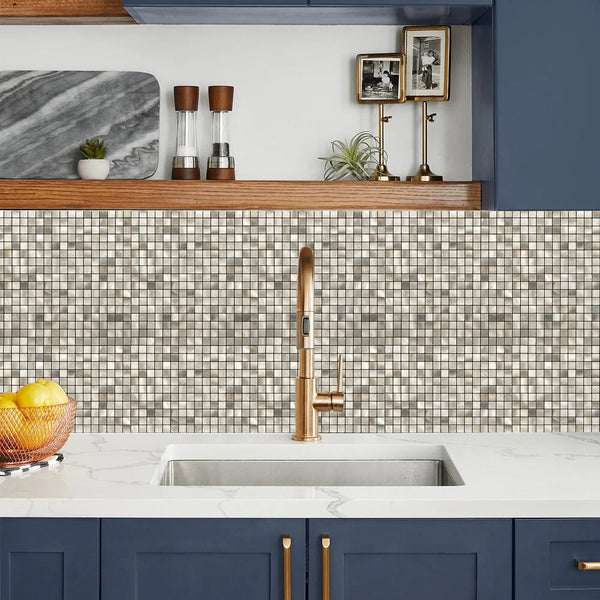 Zelfklevende tegels - Squares Gold - 26,5 x 26,5 cm - afbeelding 2