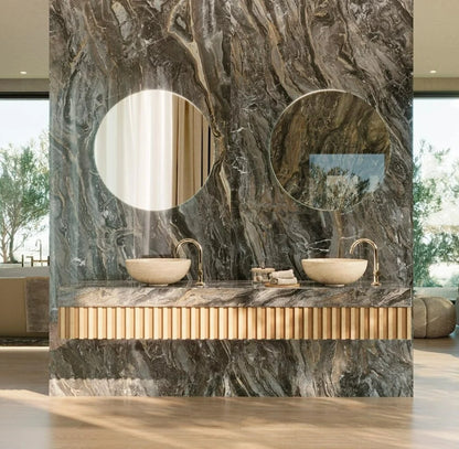 PVC Marmer Plaat- Heated Brown - Hoogglans - 280 x 120 cm - afbeelding 2