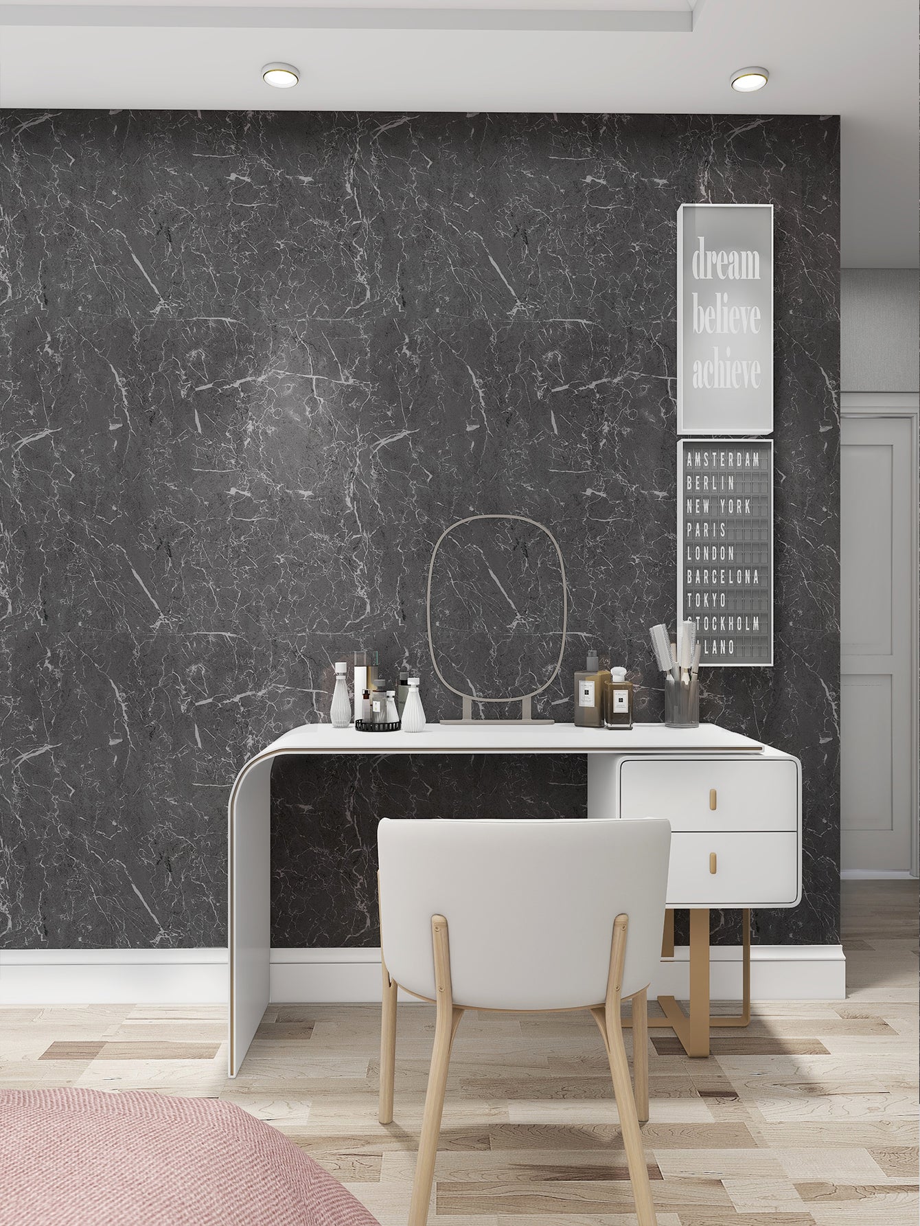 Zelfklevend behang - Grey Marmer - 60 cm x 10 m - afbeelding 2