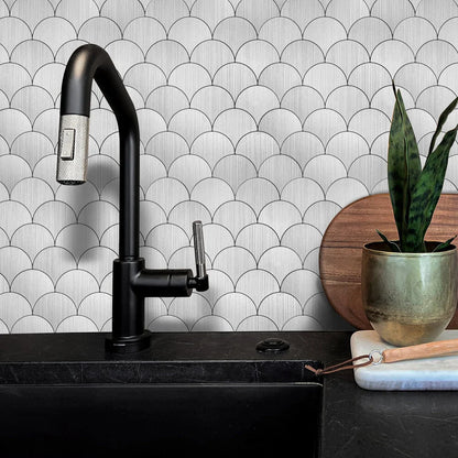 Zelfklevende tegels - Shells Silver - 26,6 x 26,6 cm - afbeelding 2