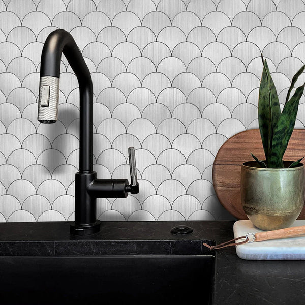 Zelfklevende tegels - Shells Silver - 26,6 x 26,6 cm - afbeelding 2