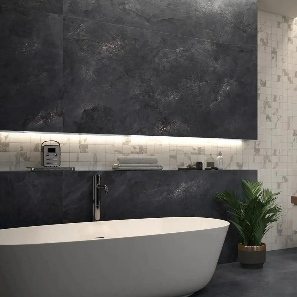 PVC Marmer Plaat - Grey Stone - MAT - 280 x 120 cm - afbeelding 2