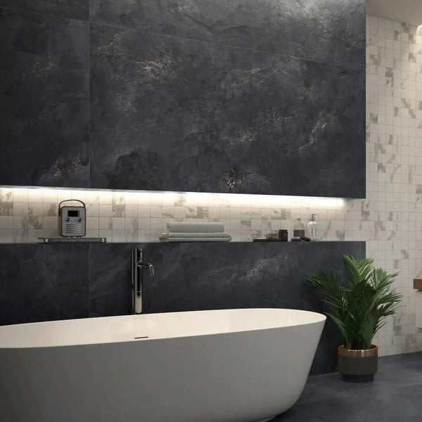 PVC Marmer Plaat - Grey Stone - MAT - 280 x 120 cm - afbeelding 2