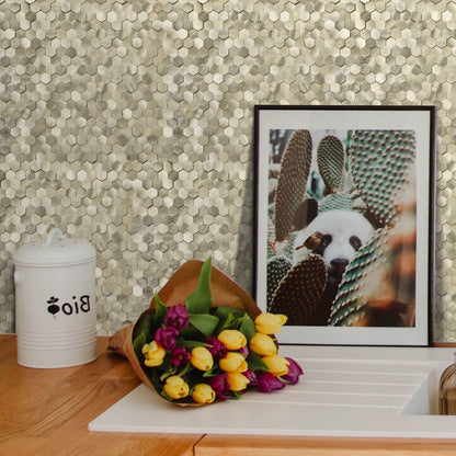 Zelfklevende tegels - Hexagon Mini Gold - 30,8 x 29,8 cm - afbeelding 2