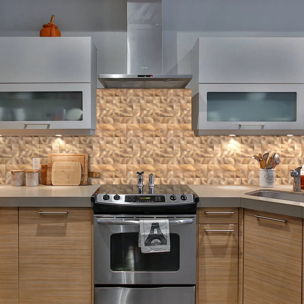 Zelfklevende tegels - Brushed Bronze -  30,5 x 30,5 cm - afbeelding 2