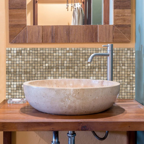 Zelfklevende tegels - Squares Bronze -  26,5 x 26,5 cm - afbeelding 2