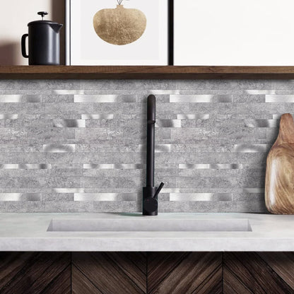 Zelfklevende tegels - Rectangle Grey - 30,3 x 29,8 cm - afbeelding 2