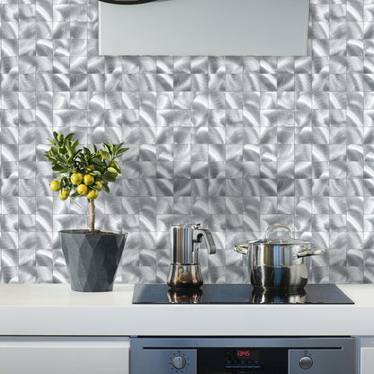 Zelfklevende tegels - Brushed Silver - 30,5 x 30,5 cm - afbeelding 2