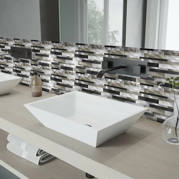 Zelfklevende tegels - Rectangle Silver - 30,3 x 29,8 cm - afbeelding 2