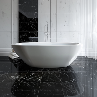 Zelfklevende Vloertegels - Calacatta Black - 30,5 x 30,5 cm