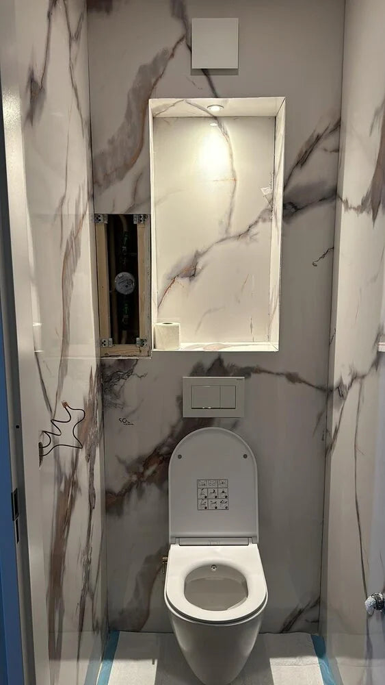 PVC Marmer Plaat - Gold Marmer - Hoogglans - 280 x 120 cm - afbeelding 3