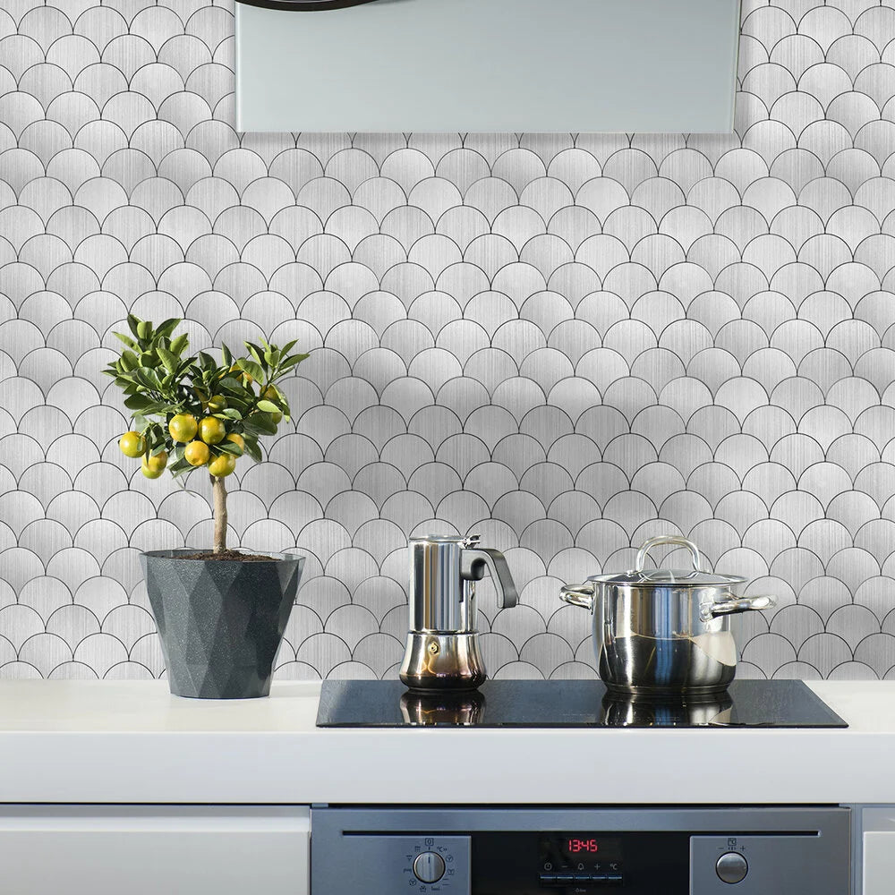 Zelfklevende tegels - Shells Silver - 26,6 x 26,6 cm - afbeelding 3