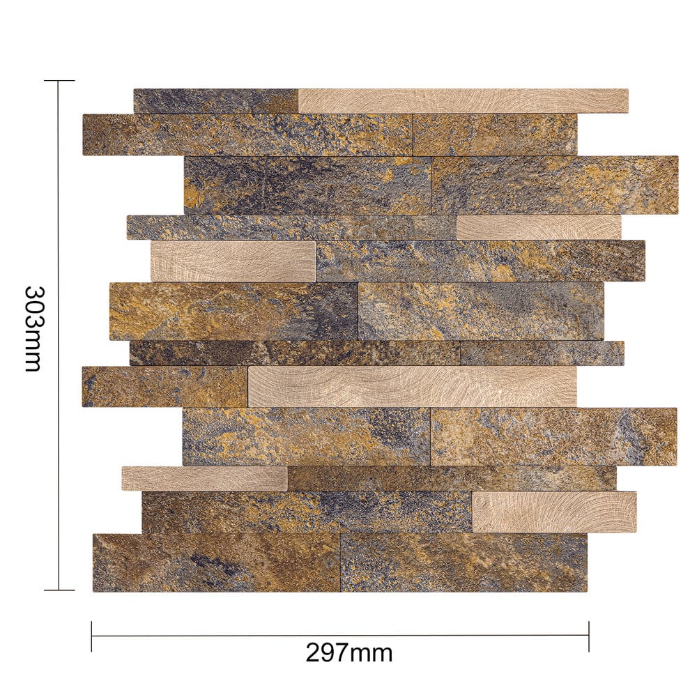 Zelfklevende tegels - Rectangle Copper - 29,1 x 28,6 cm - afbeelding 3