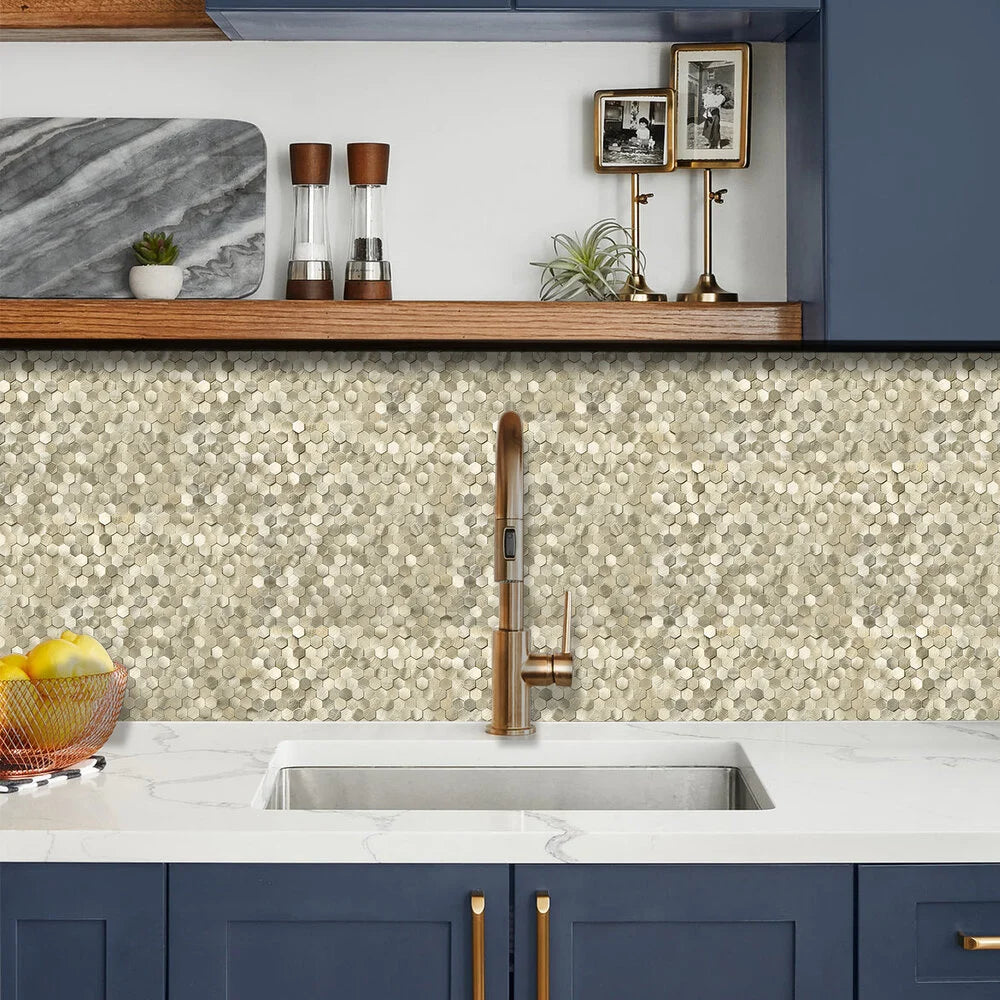 Zelfklevende tegels - Hexagon Mini Gold - 30,8 x 29,8 cm - afbeelding 3