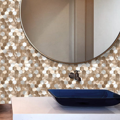 Zelfklevende tegels - Hexagon Mixed Bronze-  29,1 x 28,6 cm - afbeelding 3