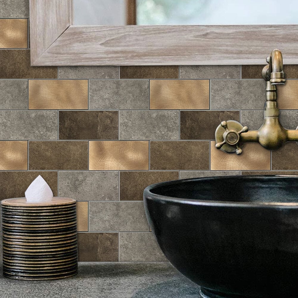 Zelfklevende tegels - Bricked Grey -  30,5 x 30,5 cm - afbeelding 4