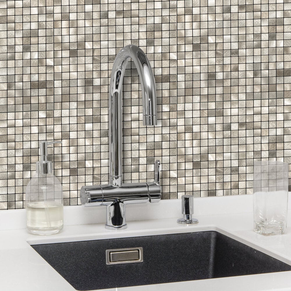 Zelfklevende tegels - Squares Gold - 26,5 x 26,5 cm - afbeelding 3