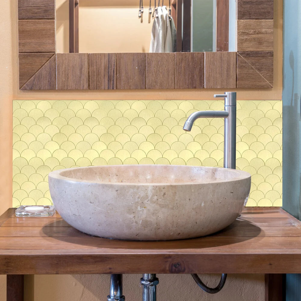 Zelfklevende tegels - Shells Gold - 26,6 x 26,6 cm - afbeelding 3