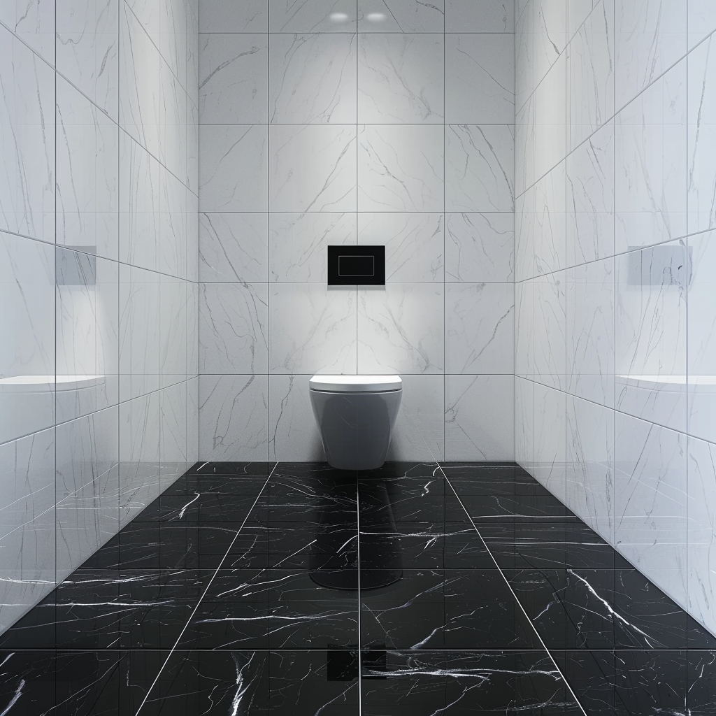 Zelfklevende Vloertegels - Calacatta Black - 30,5 x 30,5 cm