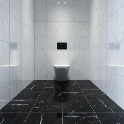 Zelfklevende Vloertegels - Calacatta Black - 30,5 x 30,5 cm