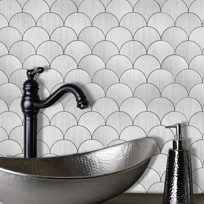 Zelfklevende tegels - Shells Silver - 26,6 x 26,6 cm - afbeelding 4