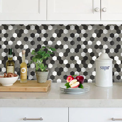 Zelfklevende tegels - Hexagon Mixed Black - 28,8 x 28 cm - afbeelding 4