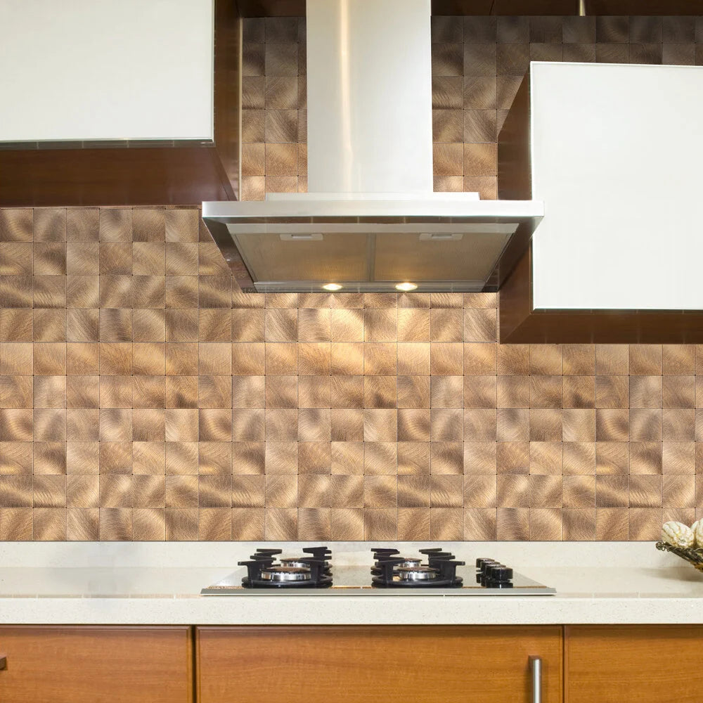 Zelfklevende tegels - Brushed Bronze -  30,5 x 30,5 cm - afbeelding 4