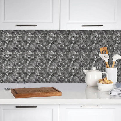 Zelfklevende tegels - Hexagon Mini Black - 30,6 x 30,7 cm - afbeelding 4