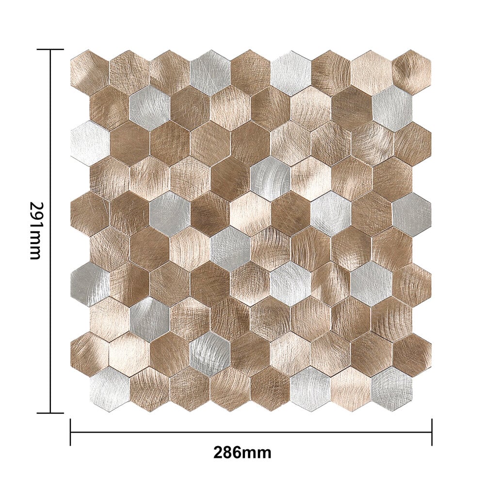 Zelfklevende tegels - Hexagon Mixed Bronze-  29,1 x 28,6 cm - afbeelding 4