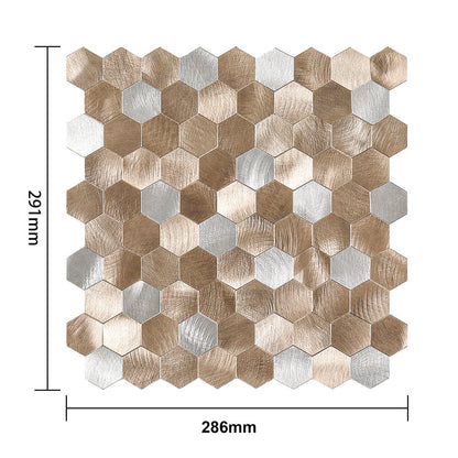 Zelfklevende tegels - Hexagon Mixed Bronze-  29,1 x 28,6 cm - afbeelding 4