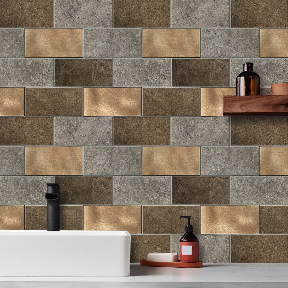 Zelfklevende tegels - Bricked Grey -  30,5 x 30,5 cm - afbeelding 5